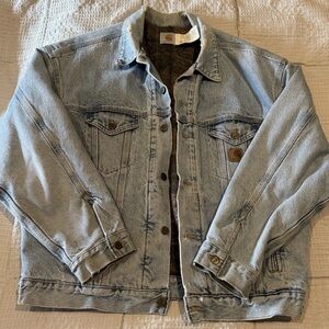 Vintage Carhartt Denim Jacket Blanket Lined Mens XL Union Made in USA Faded